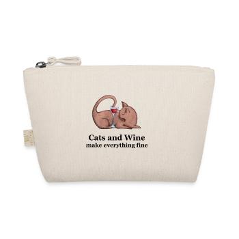 Katzen und Wein - Bio-Täschchen - Natur - Vorne