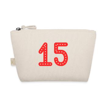 15 YEARS. 15th ANNIVERSARY. BIRTHDAY 15 YEARS. 15 - Organic Pouch - nature - Front