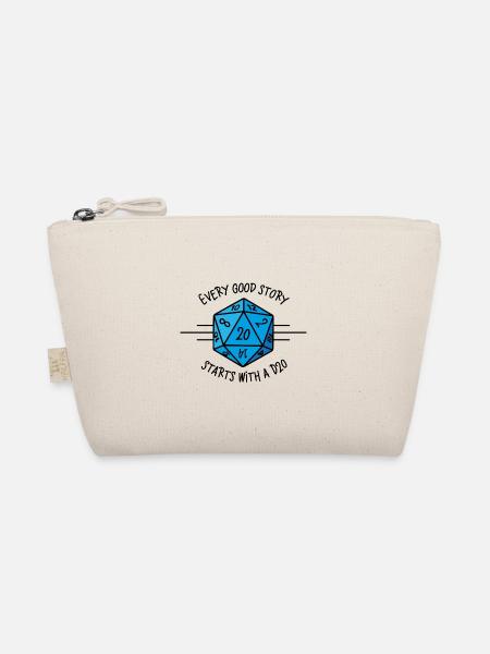 Every good story starts with a D20 - Organic Pouch - nature - Front
