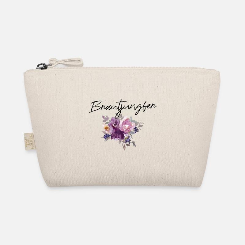 Brautjungfer - Junggesellinnenabschied lila Blumen - Bio-Täschchen - Natur