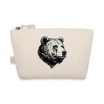 Bär Grizzly Kopf - Bio-Täschchen - Natur - Vorne