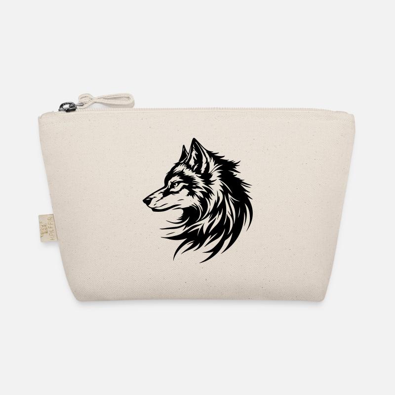 Wolf Head Silhouette Organic Pouch