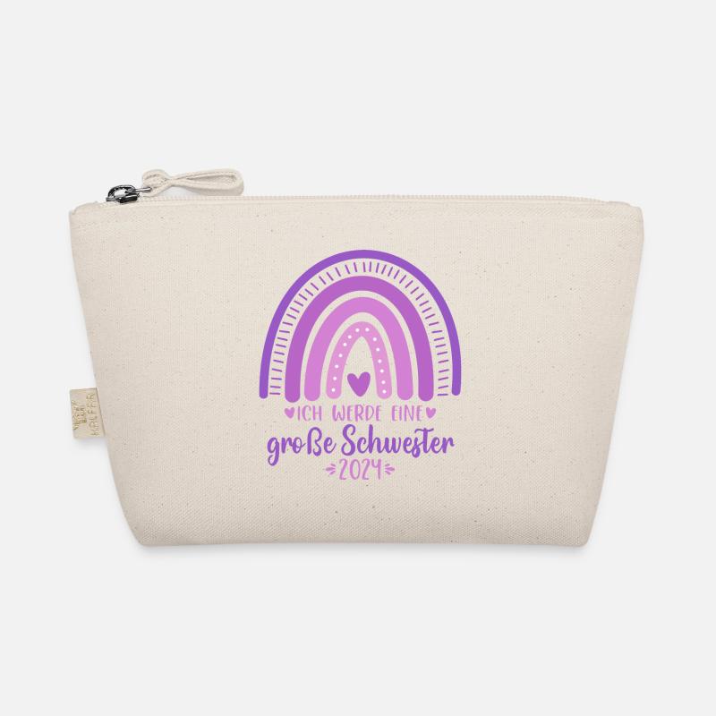 Ich werde eine große Schwester 2024 - Bio-Täschchen - Natur