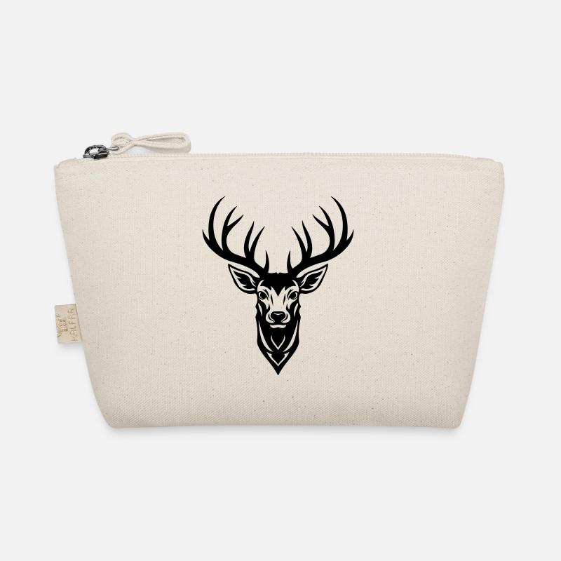 Hirsch Silhouette Kopf Geweih Bio-Täschchen