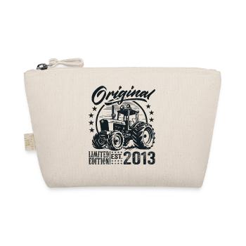 Original 2013 Birthday 2013 Farmer Tractor - Organic Pouch - nature - Front