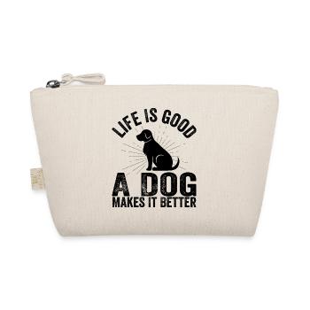 Das Leben ist lustig gut Ein Hund macht es besser Hundeliebhaber - Bio-Täschchen - Natur - Vorne