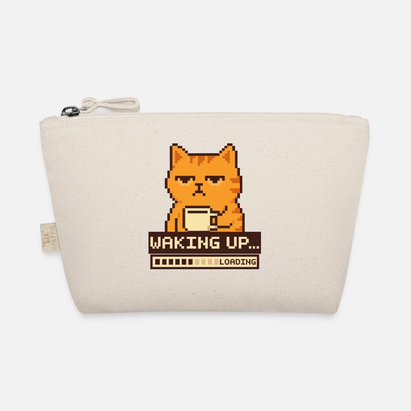 Waking Up Loading – Pixel Cat Funny Organic Pouch