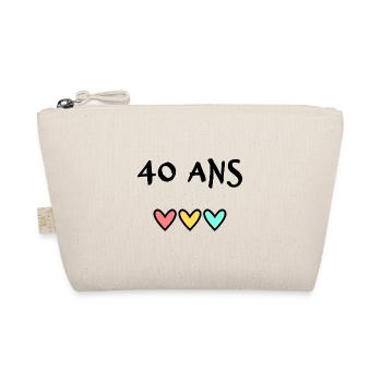 40 ANS. 40e ANNIVERSAIRE. ANNIVERSAIRE 40 ANS. 40 - Trousse biologique - nature - Devant