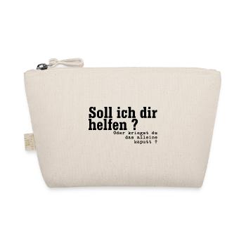 helfen oder kaputt schwarz - Bio-Täschchen - Natur - Vorne