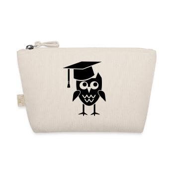 Eule mit Doktorhut Geschenk Promotion Dissertation - Bio-Täschchen - Natur - Vorne