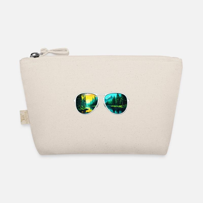 Sonnenbrille / Reflektion / Wald / Spiegelung Bio-Täschchen