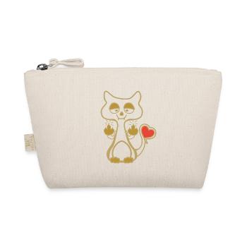 Kitten shows middle finger - Organic Pouch - nature - Front