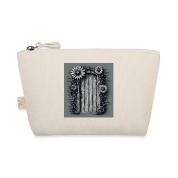 Doors Tee Texture Vintage Brickwork Wooden Door - Organic Pouch - nature - Front