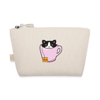 Cute Tea Cat - Organic Pouch - nature - Front