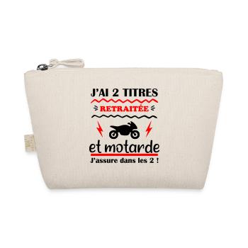 deux titres retraitée et motarde,moto,retraite - Trousse biologique - nature - Devant