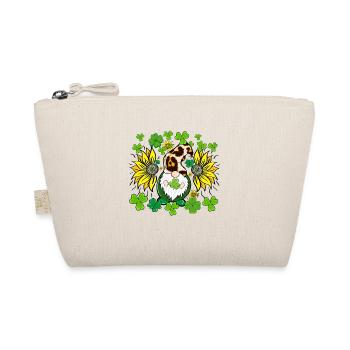 St. Patricks Day Kleeblattzwerg mit Sonnenblumen - Bio-Täschchen - Natur - Vorne