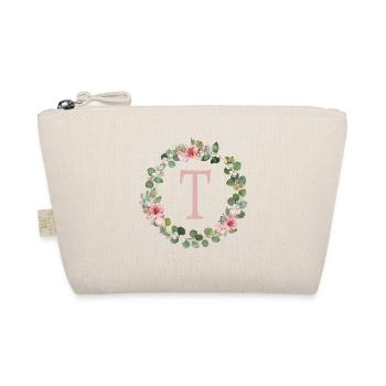 T Monogramm Eukalyptus-Rosen-Kranz - Bio-Täschchen - Natur - Vorne