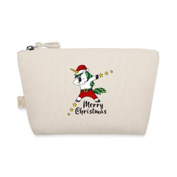 Merry Christmas Einhorn Weihnachten Geschenk - Bio-Täschchen - Natur - Vorne