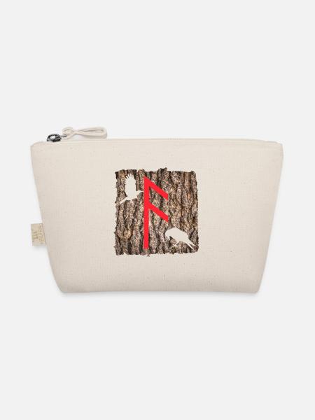 Rune Ansuz avec les corbeaux d’Odin - Trousse biologique - nature - Devant