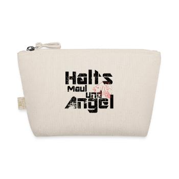 Angel Design lustig Halts maul und angel - Bio-Täschchen - Natur - Vorne