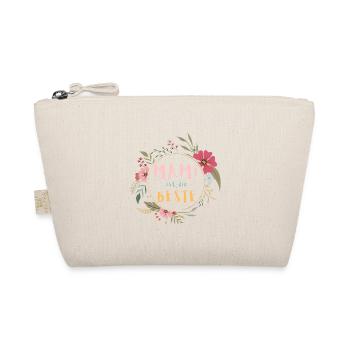 Mami ist die Beste! Niedlicher Blumenkranz - Bio-Täschchen - Natur - Vorne