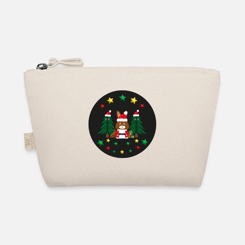 Nikolaus mit Weihnachtsbäumen und Sternen. Bio-Täschchen
