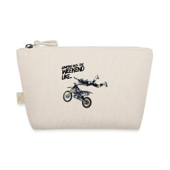 Funny motocross motorcycle enduro gift - Organic Pouch - nature - Front
