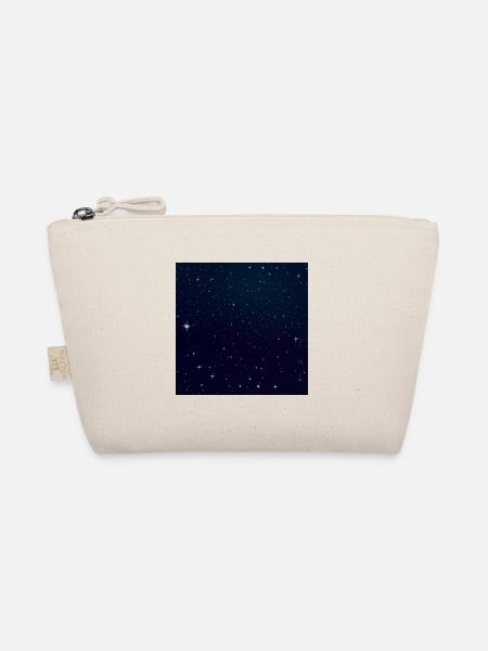 Galaxie blauer Nacht Himmel Sterne Milchstraße - Bio-Täschchen - Natur - Vorne