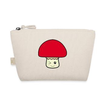 Champignon kawaii mignon rouge avec visage - Trousse biologique - nature - Devant