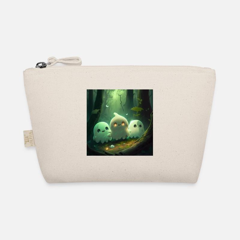 Cute ghosts in a forest Organic Pouch