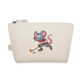 Hockey Maus / Eishockey Maus - Bio-Täschchen - Natur - Vorne
