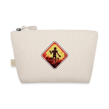 Zombiewarnschild Halloween - Bio-Täschchen - Natur - Vorne