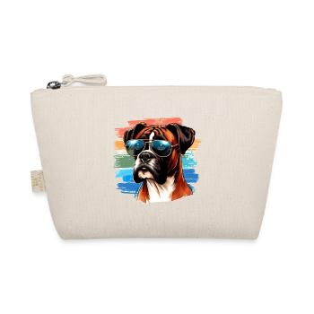 Bunter Boxerhund mit Sonnenbrille - Bio-Täschchen - Natur - Vorne