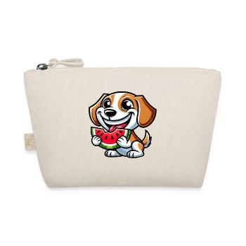 Beagle Wassermelone süßer Hund mit Melone Sommer - Bio-Täschchen - Natur - Vorne