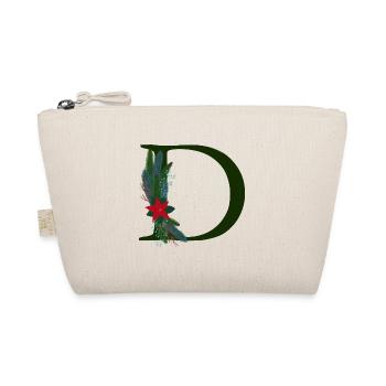 D – dekoratives Schriftzeichen – Weihnachten - Bio-Täschchen - Natur - Vorne