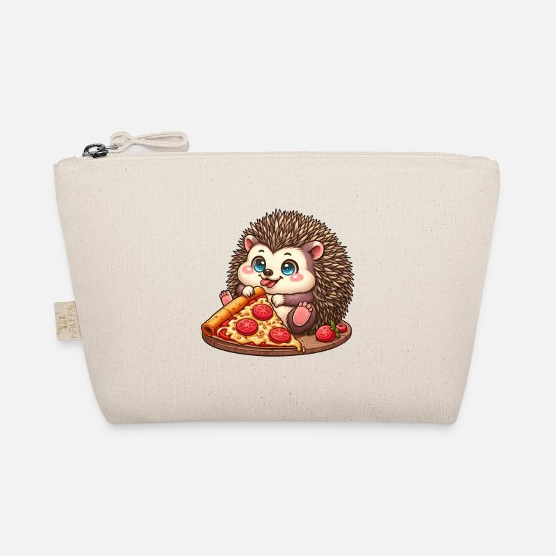 Cute hedgehog loves pizza pizza lovers funny Organic Pouch