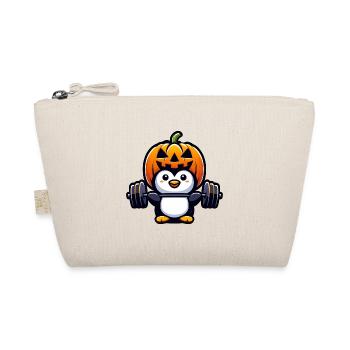 Pingouin d’Halloween avec haltère Citrouille d’haltérophilie - Trousse biologique - nature - Devant