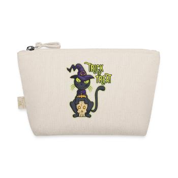 Halloween Black Witch Cat Trick or Treat - Organic Pouch - nature - Front