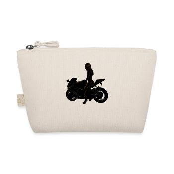 Lässige Motorradfahrerin - Bio-Täschchen - Natur - Vorne