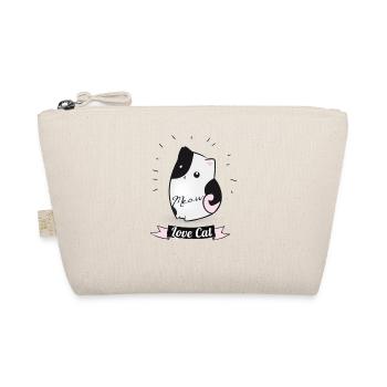 Katze niedlich kitty love girl illustration pink g - Bio-Täschchen - Natur - Vorne