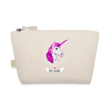 einhorn pink glamour girlie mähne horn fee unsterb - Bio-Täschchen - Natur - Vorne
