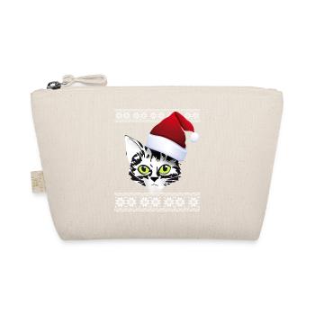 Christmas cat snow winter red cap meow gir - Organic Pouch - nature - Front