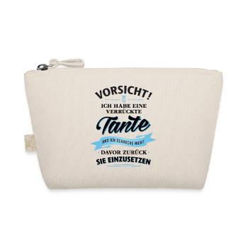Vorsicht! verrückte Tante Verwandte Familie Kinder - Bio-Täschchen - Natur - Vorne