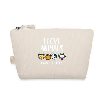 I Love Animals T-Shirt for Vegans and Vegetarians - Organic Pouch - nature - Front