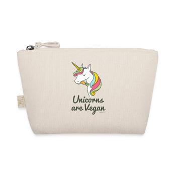 Unicorn T-shirt for vegans - "Unicorns are Vegan" - Organic Pouch - nature - Front
