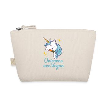 Unicorn TShirt - Unicorns are Vegan (Blue) - Bio-Täschchen - Natur - Vorne