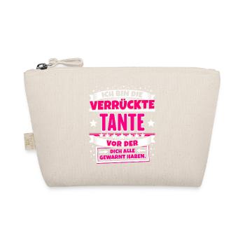 Lustiges Shirt Verrückte Tante - Bio-Täschchen - Natur - Vorne