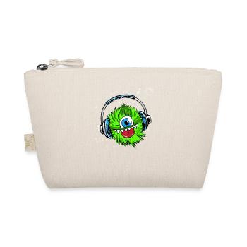 monster green headphones music party humor lol fun - Organic Pouch - nature - Front