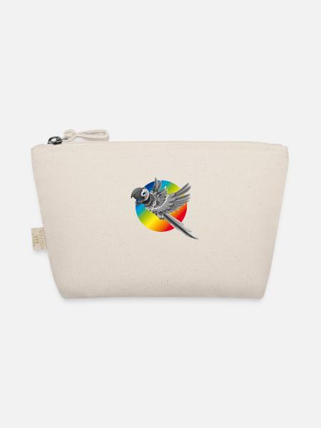 Parrot colorful bird rainbow cute fly com - Organic Pouch - nature - Front