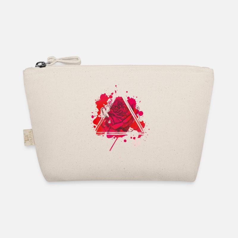 Red rose triangle - Organic Pouch - nature